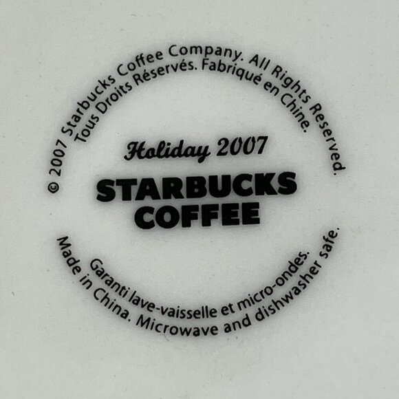 HOLIDAY Starbucks 2007 Espresso Demitasse Cups & Saucers. Candycane Swirl 3fl/oz - Picture 3 of 5